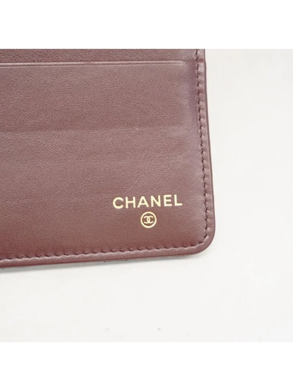 Chanel Wallet Quilted Caviar Leather Black Champagne Gold